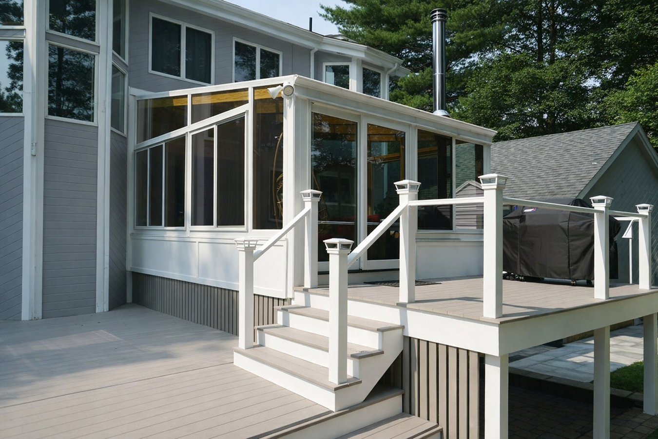 Deck-to-sunroom conversion